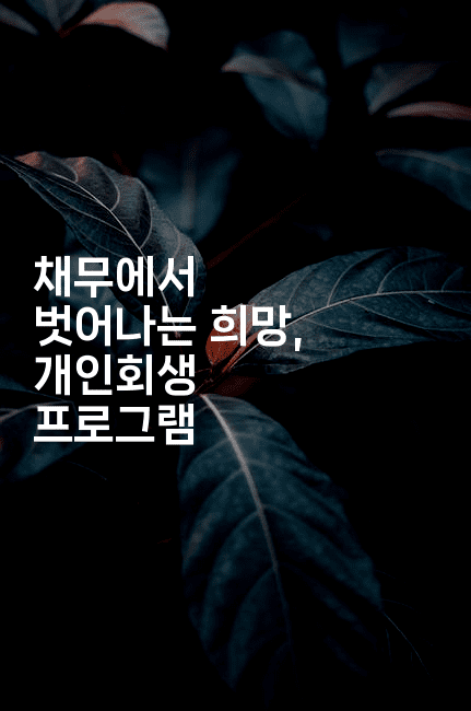 채무에서 벗어나는 희망, 개인회생 프로그램-똑똑경영