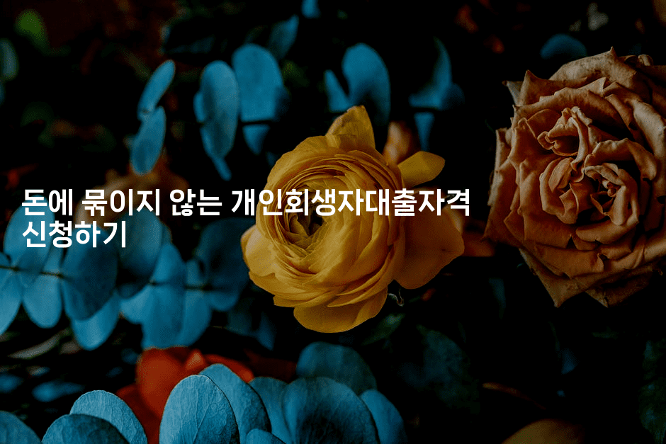 돈에 묶이지 않는 개인회생자대출자격 신청하기-똑똑경영