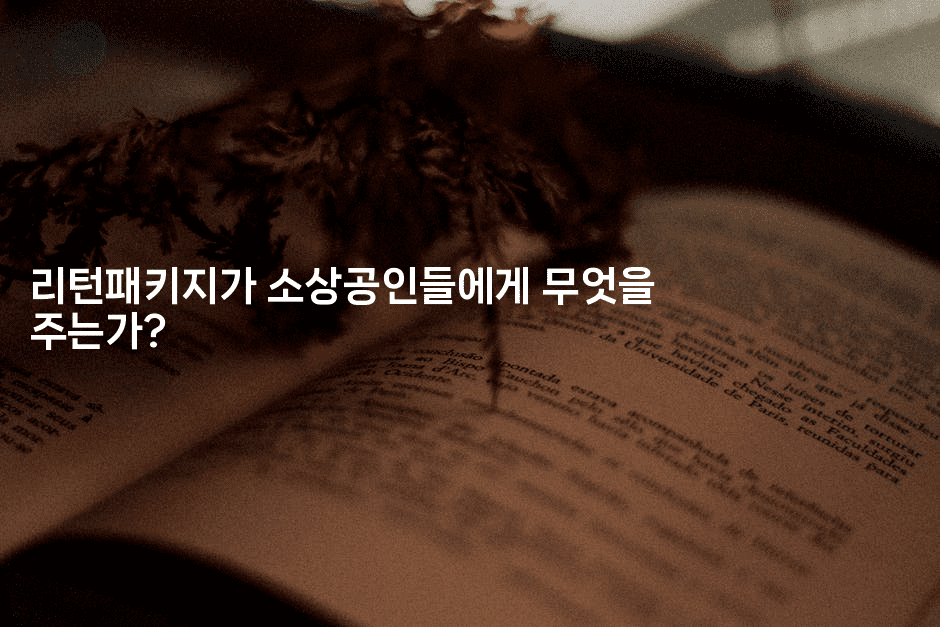 리턴패키지가 소상공인들에게 무엇을 주는가?-똑똑경영