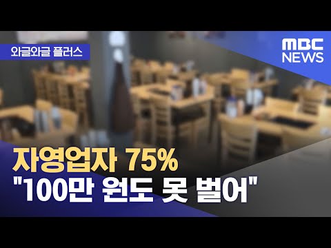 [와글와글 플러스] 자영업자 75% "100만 원도 못 벌어" (2024.09.23/뉴스투데이/MBC)