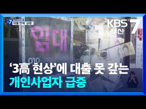 ‘3高 현상’에 대출 못 갚는 개인사업자 급증 / KBS  2024.08.14.